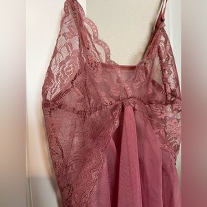 Blush Pink Lace Sheer Lingerie Cami Top Women's S/M